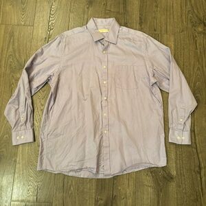 Michael Kors Long Sleeve Button‎ Up Shirt Men's 17 34/35 100% Cotton